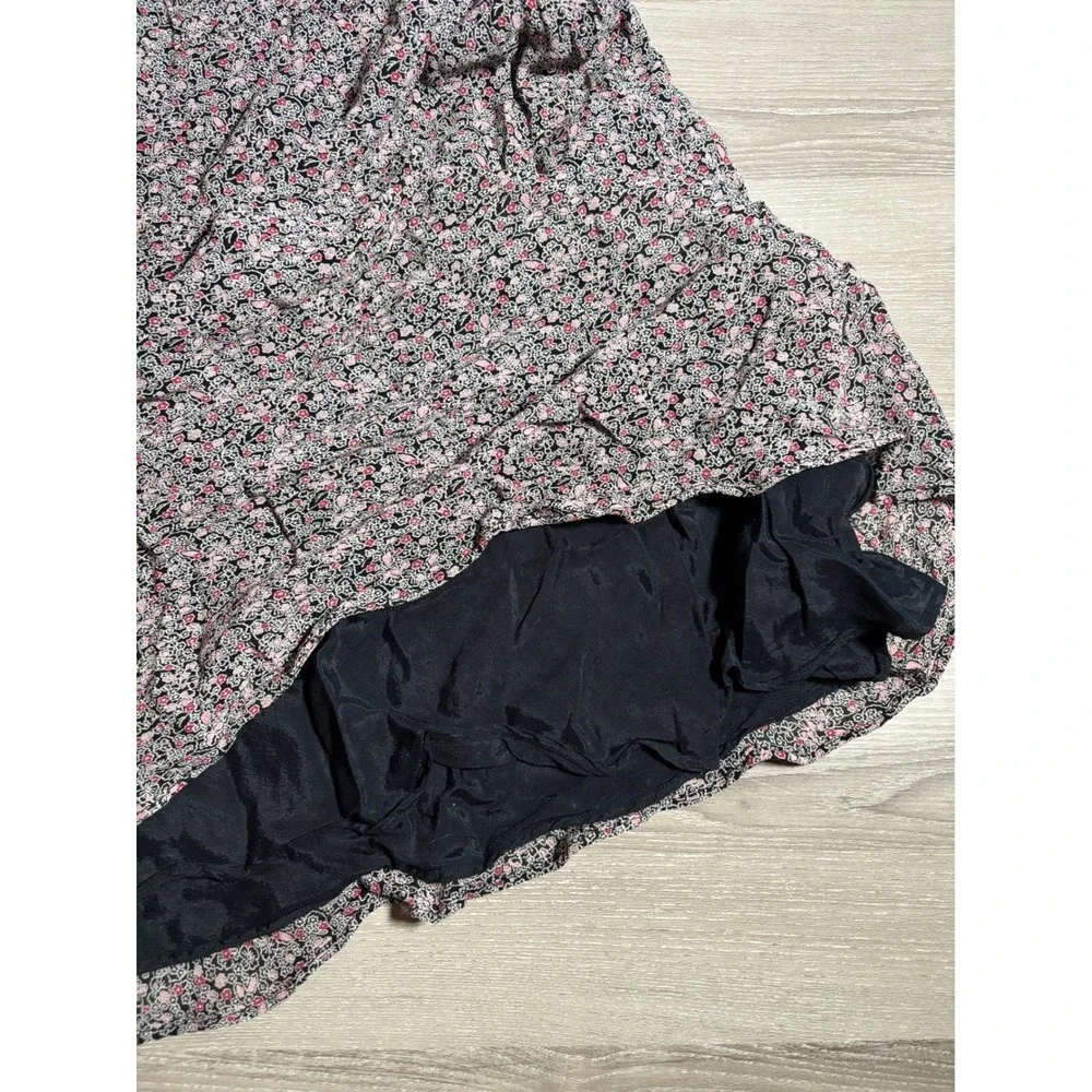 Motherhood Maternity Floral Midi Skirt M Ditsy Rayon Lettuce Hem Cottagecore - Picture 4 of 5